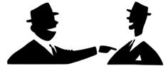 Two office guys silhouette
