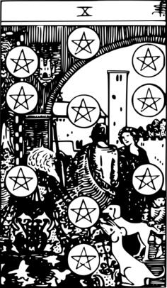 Ten of pentacles tarot card