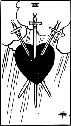 Three swords with heart