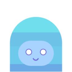 Monster head in blue