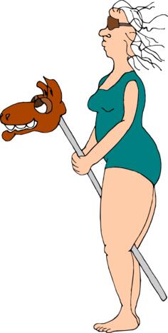 Woman ridding a horse