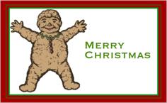 Retro gingerbread man for Christmas