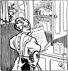 Lady with a shopping list