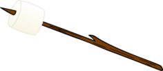 Marshmallow on stick vector image