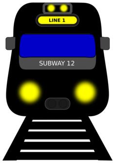 Subway with lights turned on