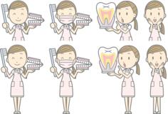 Dental hygiene instructor cartoon image