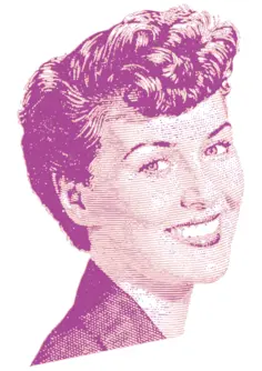 Happy woman vector portrait