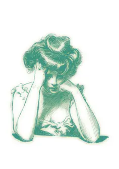 Green blurry sad girl