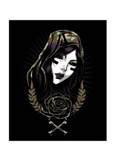 Dark rose and woman