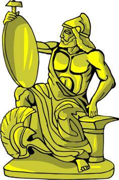 Golden statue of king warrior