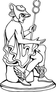 Statue of sitting warrior