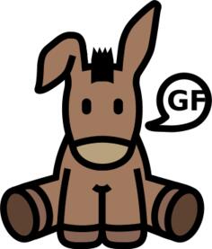 Outlined donkey toy