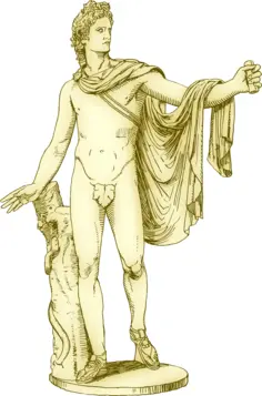 Apollo in marble statue