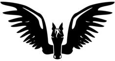 Winged horse silhouette