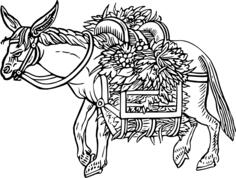 Laden donkey vector image