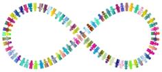 People puzzle colorful infinity