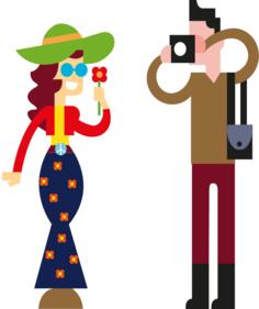 Happy tourists