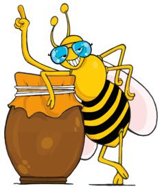 Grinning honey bee