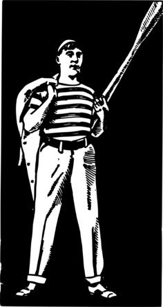 Sailor man in black and white