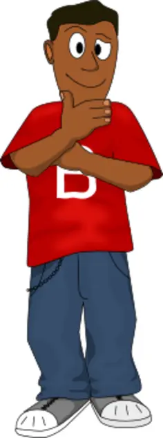 Dark-skinned thinking boy