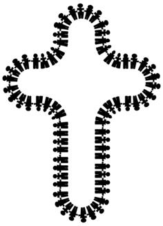 Cross with people
