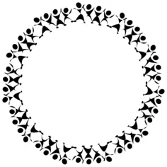 Dancing people circle