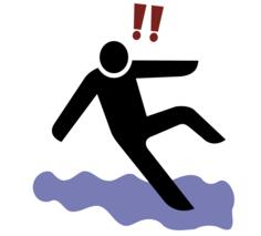 Man slipping icon