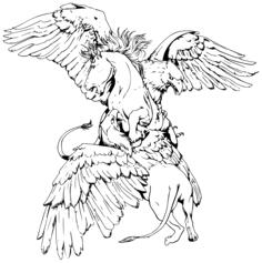 Griffon and prey