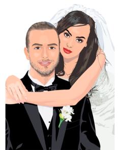 Bride and groom wedding portrait