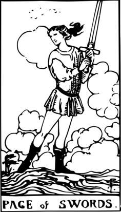 Page of swords in tarot card