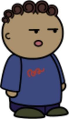 Curly kid in cartoon style