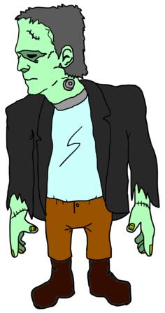 Green zombie in suit
