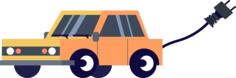 Electric car cartoon