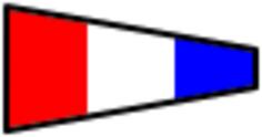 Three-colored signal flag