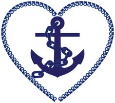 Nautical heart in blue