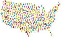US map with numbers