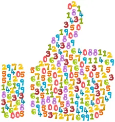 Thumb up with animal numbers