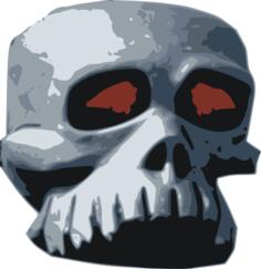 Scary blurry skull