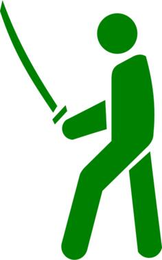 Samurai green pictogram