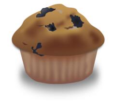 Pink muffin with cherry