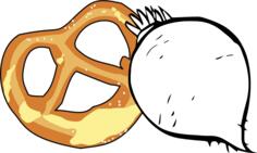 Bavarian pretzel and radish