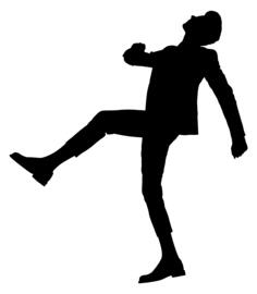 Joyful man silhouette