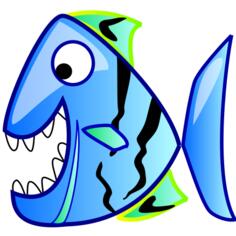 Piranha in cartoon style