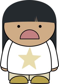 Horrified cartoon girl