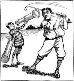 Golfer and telescope
