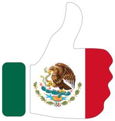 Thumbs up with Mexican flag