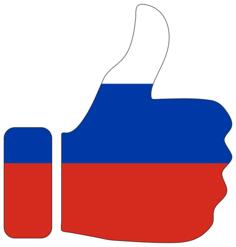 Thumbs up with Russian colors