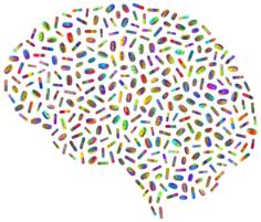 Brain pills in color