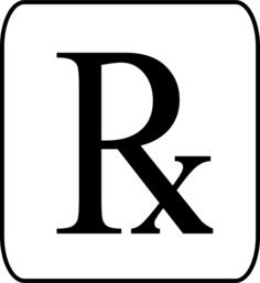 Prescription symbol vector silhouette