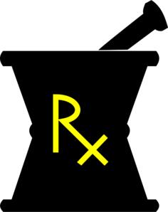Pharmacy mortar and pestle in yellow